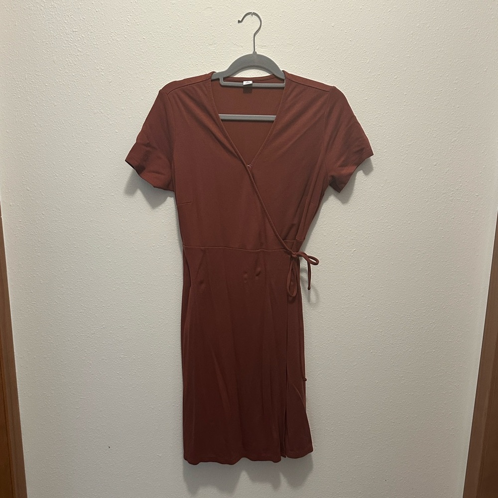 Old Navy Terracotta Wrap Mini Dress